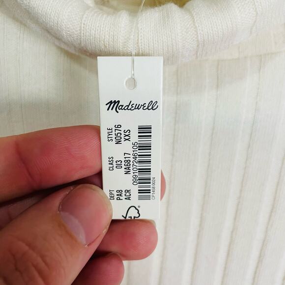 Madewell Relaxed Turtleneck Tee Long Sleeve Trendy Shirt US Women's XXS New - Picture 5 of 6